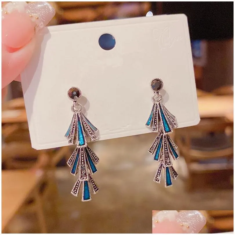 dangle chandelier 2022 vintage ethnic tassel long earrings for women korean style delicate micro pave fashion designers earings