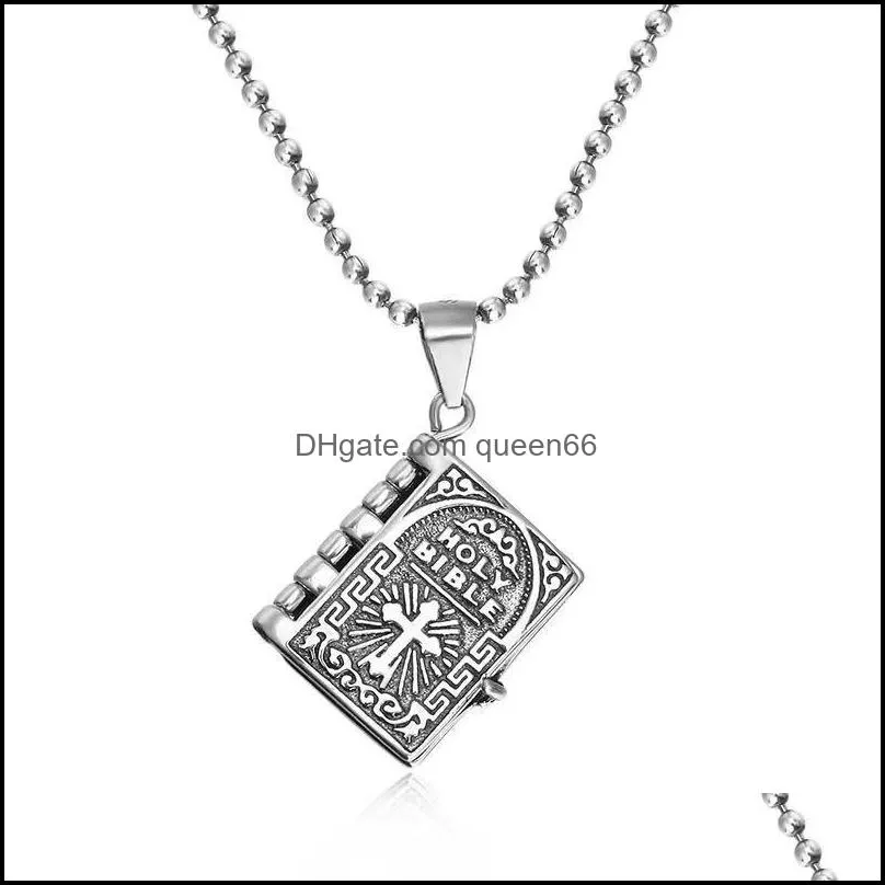 925 sterling silver scripture bible pendant for women men couple gift cross religious punk fashion jewelry without chain