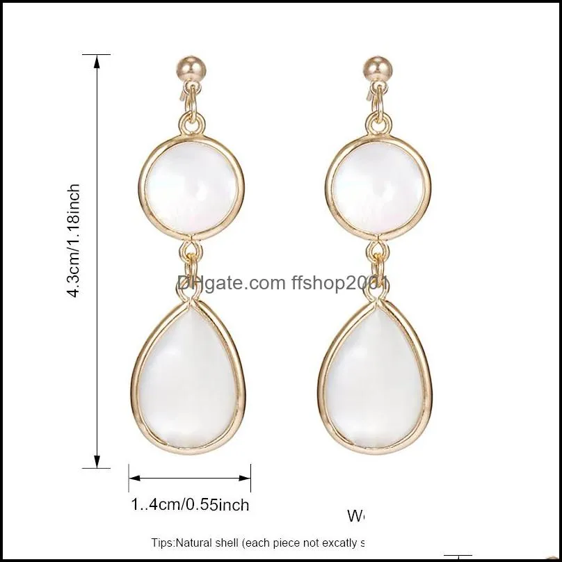 trendy korean abalone shell dangle earring long pendent earring 4 colour party wedding fashion jeweley gift for women y