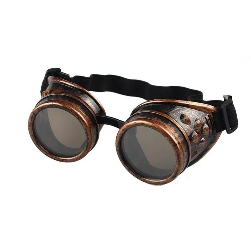 ups unisex gothic vintage victorian party favor style steampunk goggles welding punk gothic glasses cosplay