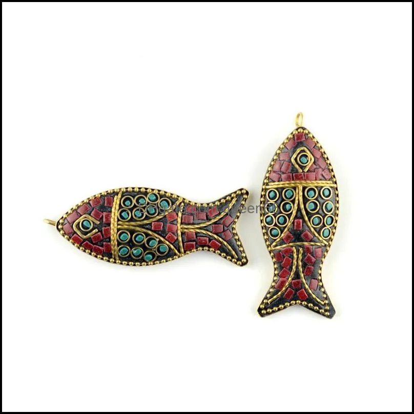 pretty necklaces fashion evade fish ethnic necklace stones vintage plate nepal jewelry handmade sanwoods vintage bodhi pendants