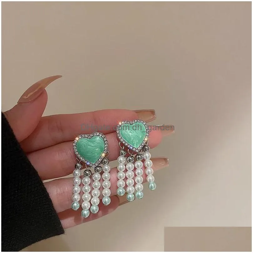dangle chandelier 2022 vintage baroque pearl tassel earrings for women fashion pearl bead chain geometric earring jewelry