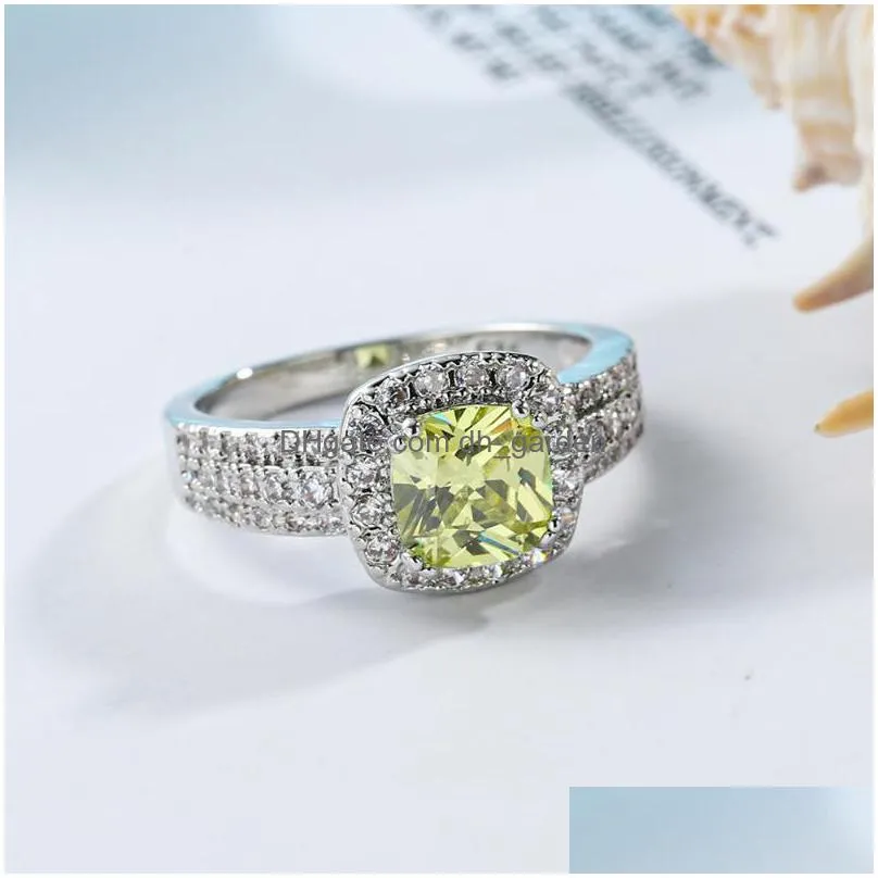 copper four claw micro inlaid zircon ring hypoallergenic wedding clothing accessories luxury delicate trendy jewelry rings