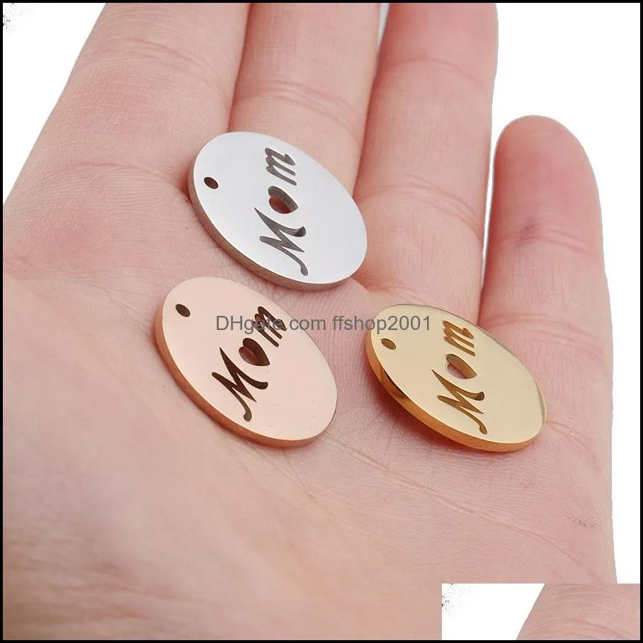 20mm gold rose gold silver color mom heart charms family member pendants bracelet necklace festival jewelry making accessories diy mothers day