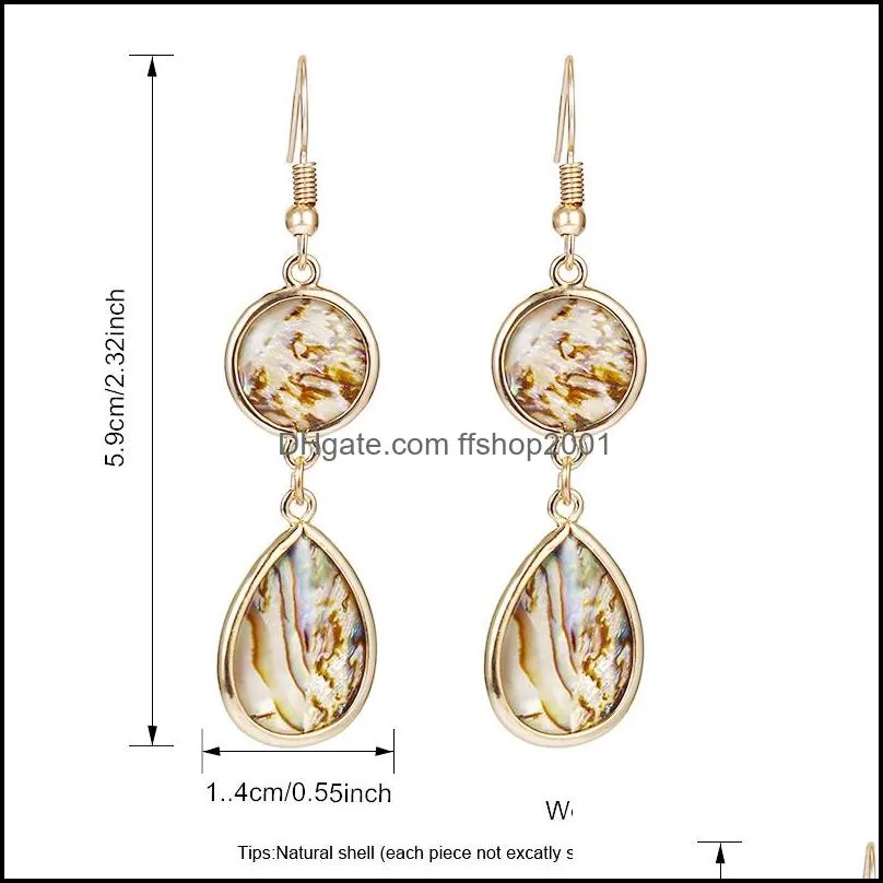 trendy korean abalone shell dangle earring long pendent earring 4 colour party wedding fashion jeweley gift for women y