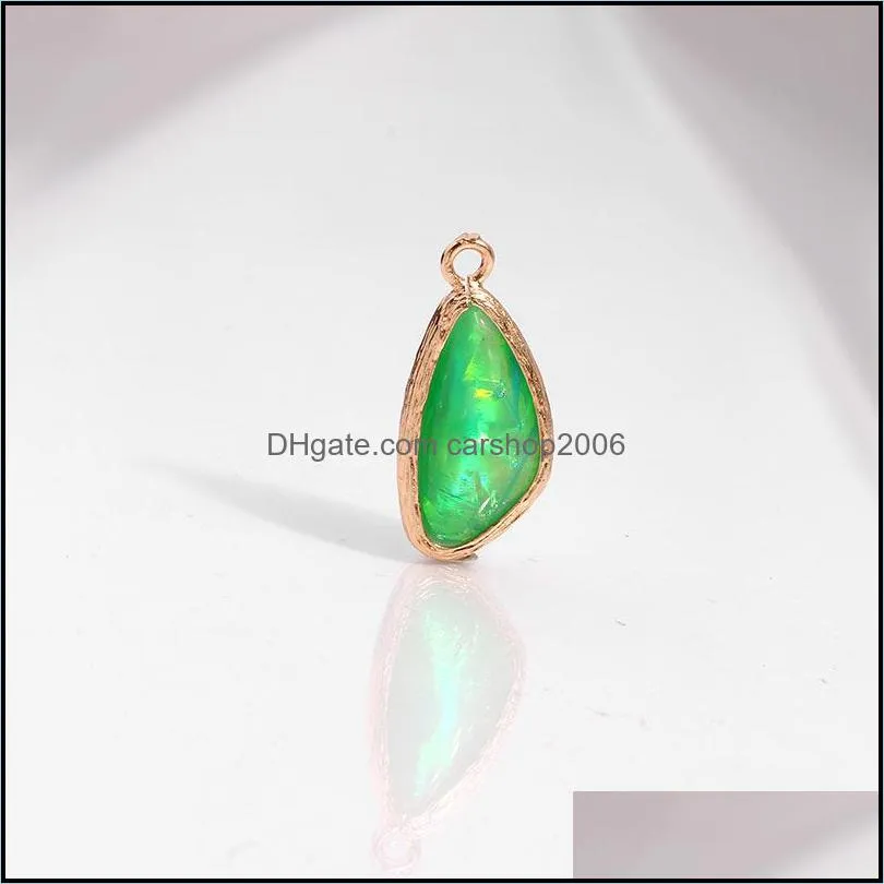 2019 arrival colorful crystal glass pendant for necklace bracelet fashion geometric transparent copper charm for diy jewelry