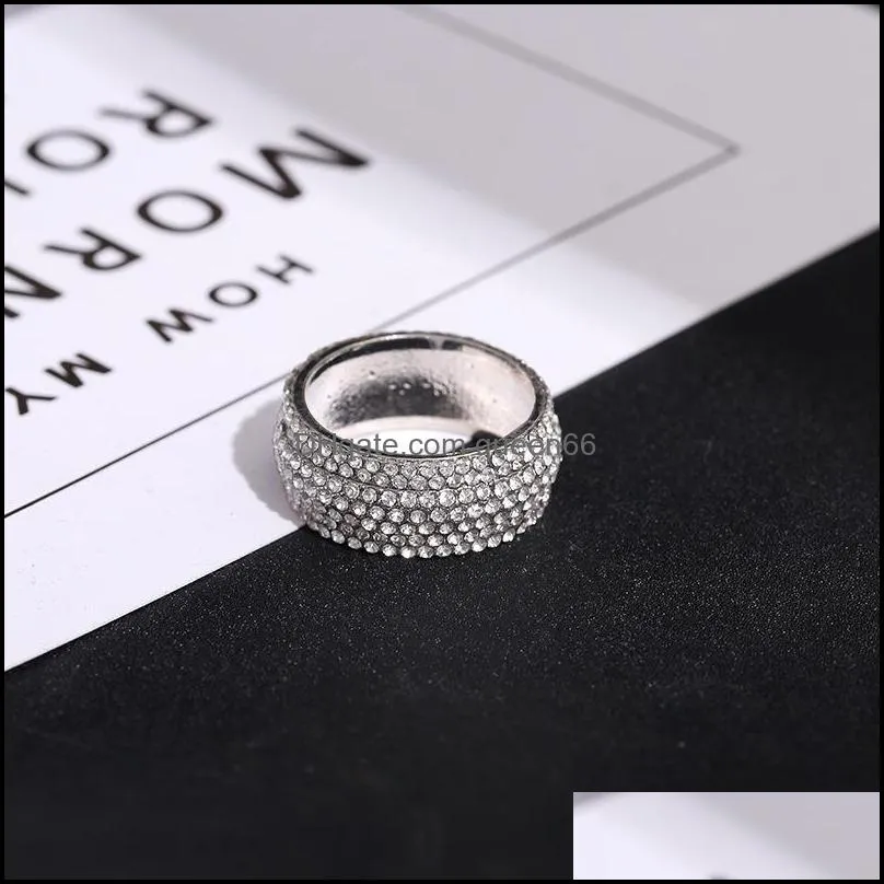 luxury jewelry pave setting full 360pcs simulated diamond cz stone rings engagement wedding finger ring for men women ring 592 q2