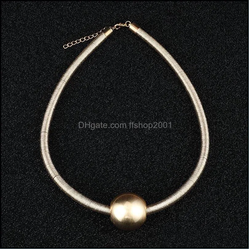 2019 fashion gold silver beads pendant choker necklace for women punk ccb material hypoallergenic choker trendy jewelry gift