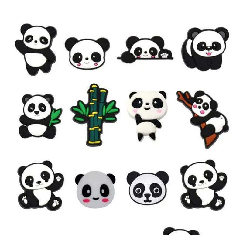 wholesale shoe charms cute panda shoe croc decorations wristband accessories birthday