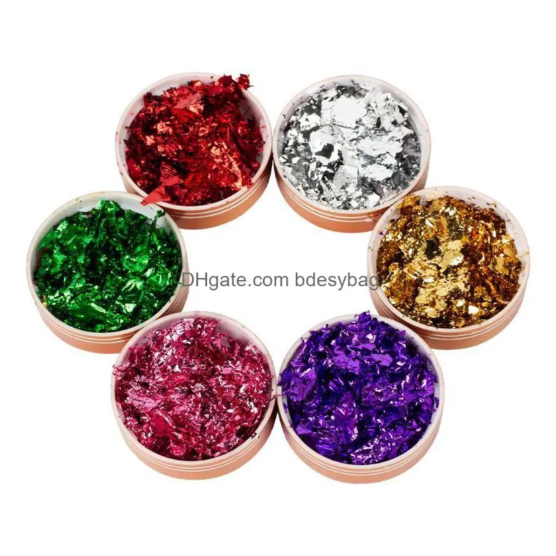 imitation gold leaf flakes fragments rose sheets gilding painting nail decorations foil 3g/bottle other arts and crafts