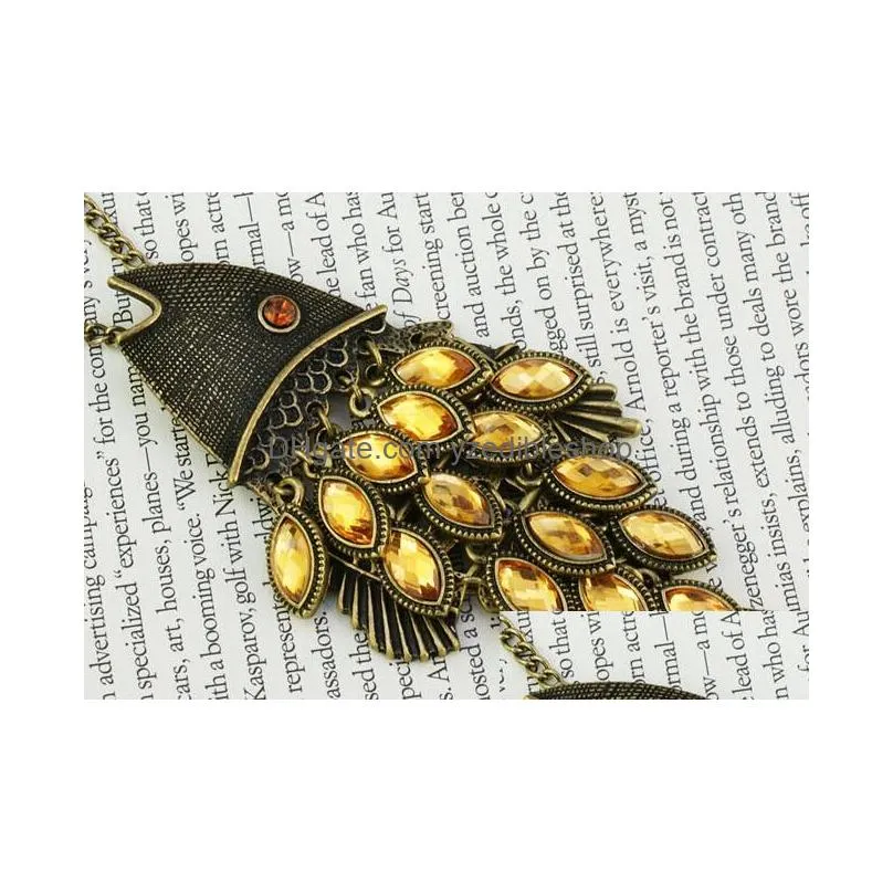 fashion jewelry big goldfish pendant necklace