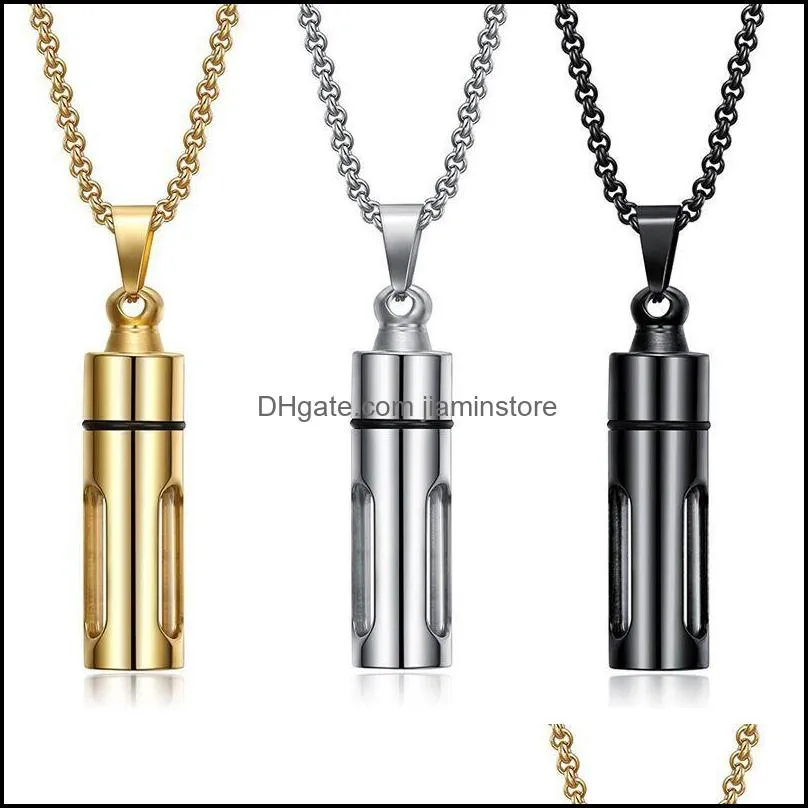 openable screw cap for stainless steel chain wishing bottle pendant perfume jars glass vial necklace lucky charm