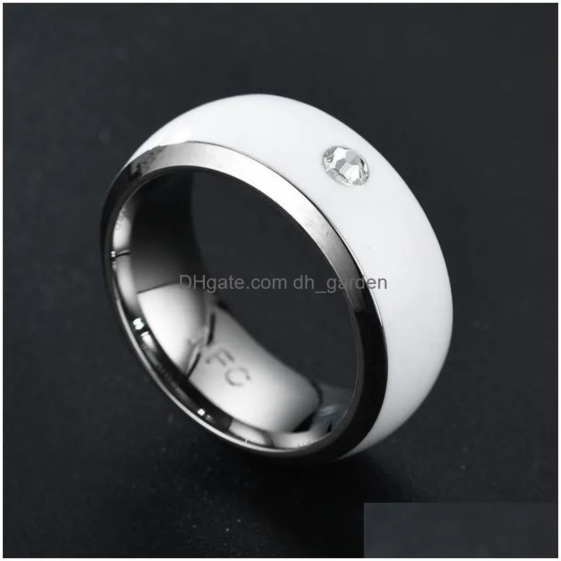 mens ring technology nfc smart finger digital ring for android phones with functional couple stainless steel rings