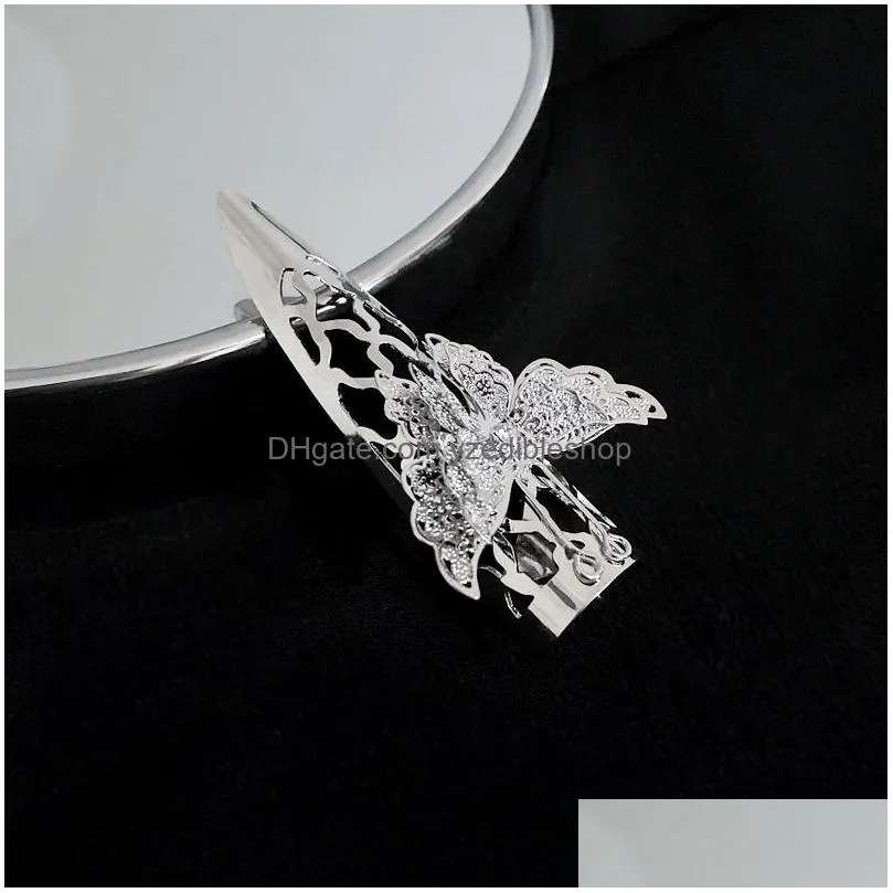 fashion jewelry rhinestone flower butterfly tassel metal armor opening rings for women index finger rings