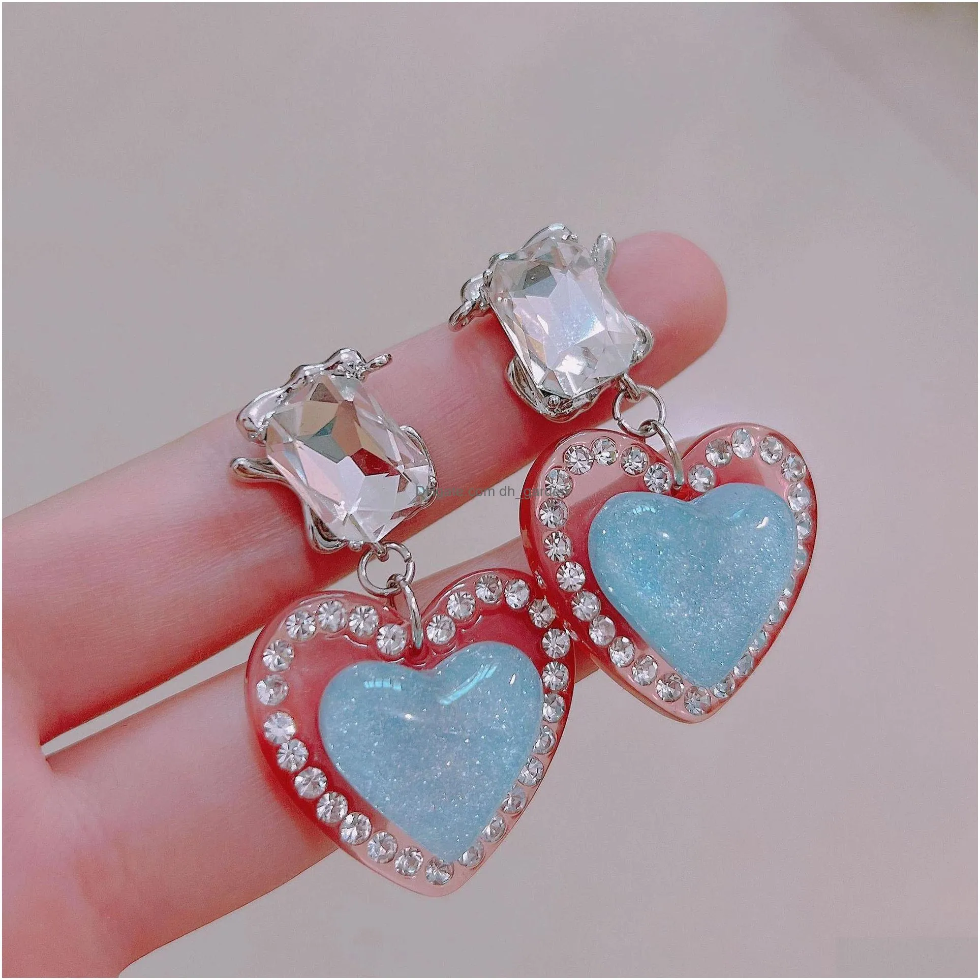 dangle chandelier series sweet jelly mermaid love diamond crystal earring high sense earring