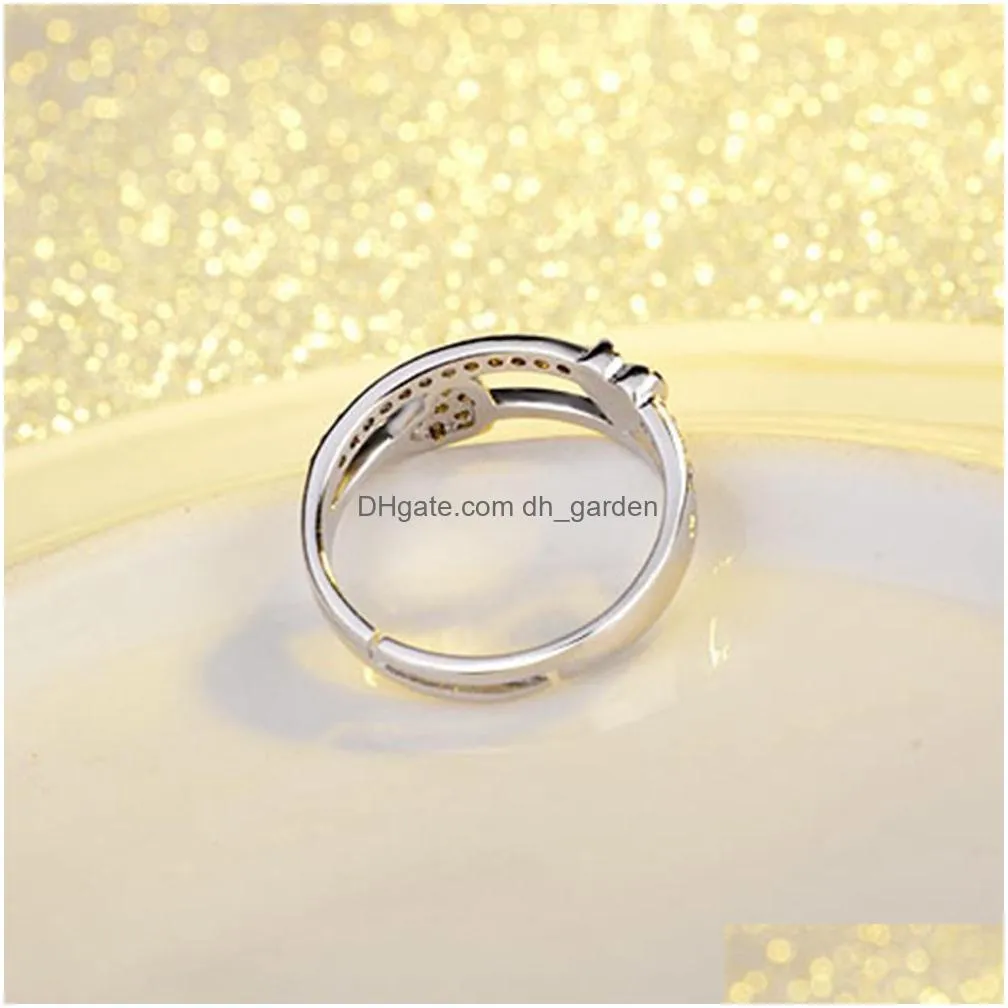 10pcs european and american fashion heartshaped opening rings couple rings for men women birthday engagement wedding accessories