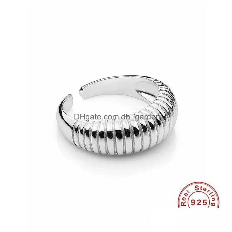 cluster rings aide 925 sterling silver gold big large screw twist resizable thick wide open bangle finger rock punk fine