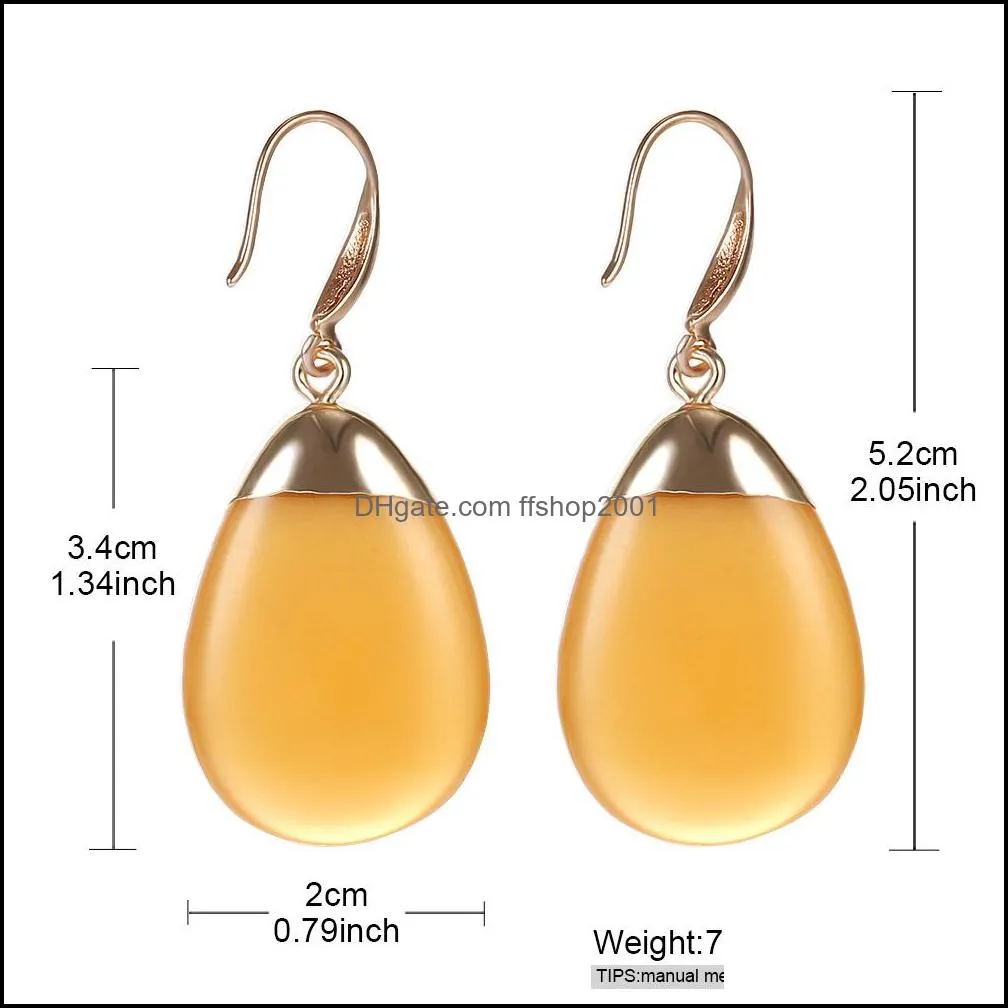  trendy resin dangle earring 4 colour waterdrop shape high quality copper hook pendent earring christmas jewelry gift for womeny