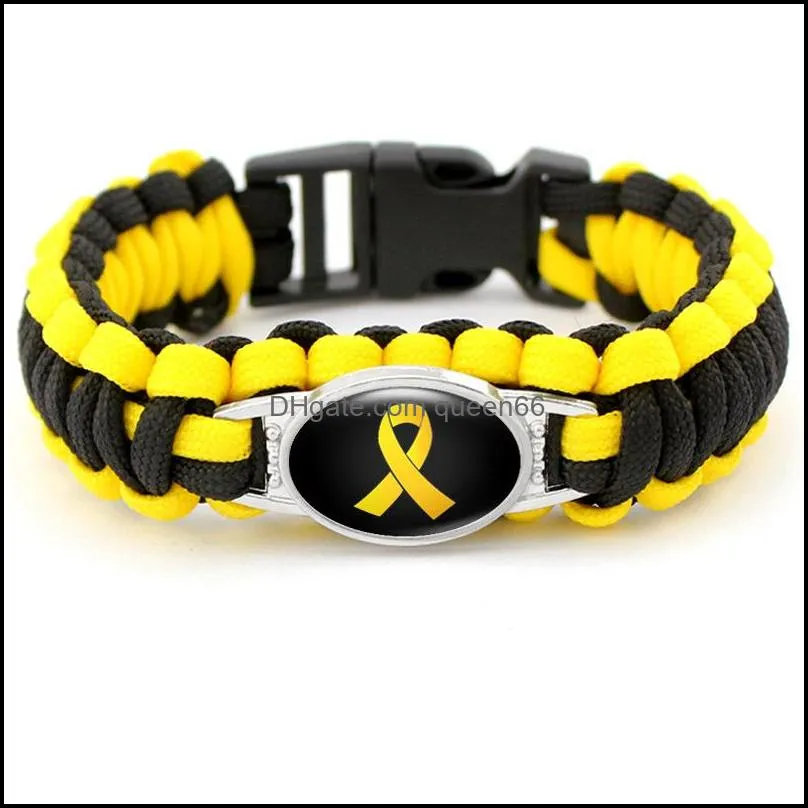 2019 breast cancer fighter awareness bracelets women pink yellow ribbon charm hope wristbands bangle for men fashion outdoor sports