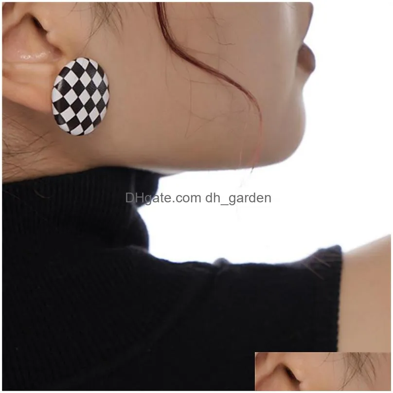dangle chandelier etrendy autumn winter fashion round lattice leopard stud earrings for women korean style jewelry pendientes