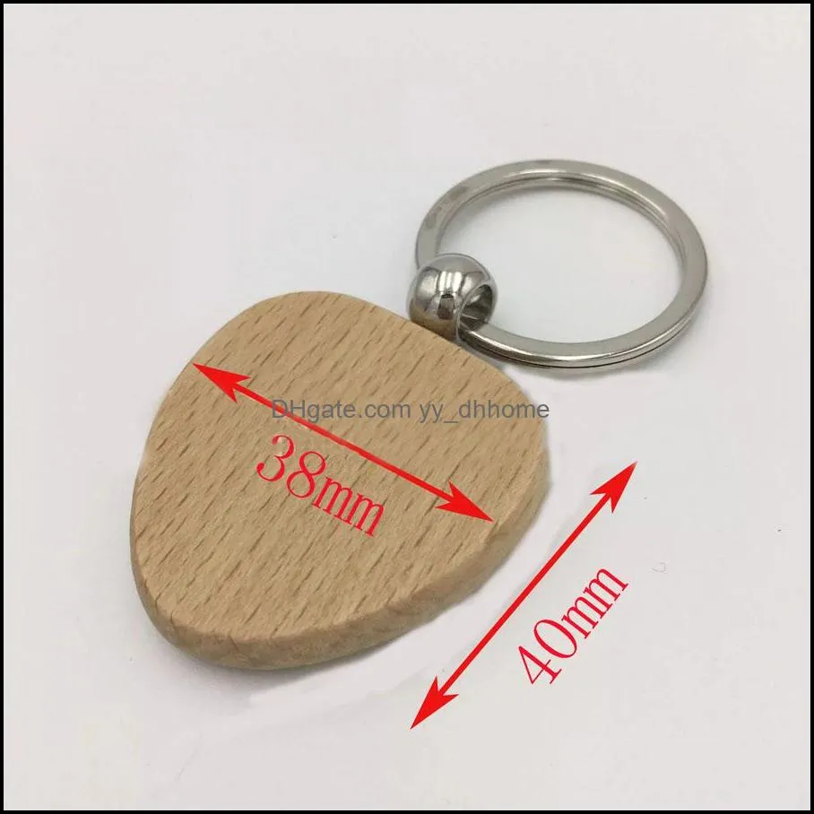blank wood key chain holders round square rectangle shape personalized edc wooden keychains diy craft keyrings gift dhs