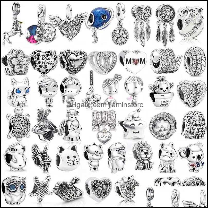silver cute cartoon charms fit original bracelet necklace trinket diy women jewelry wish stars beads jewelry findings