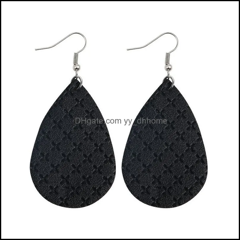 faux leather earrings high quality lightweight teardrop petal leaf dangle earring for women girls fashion jewelry l49fa