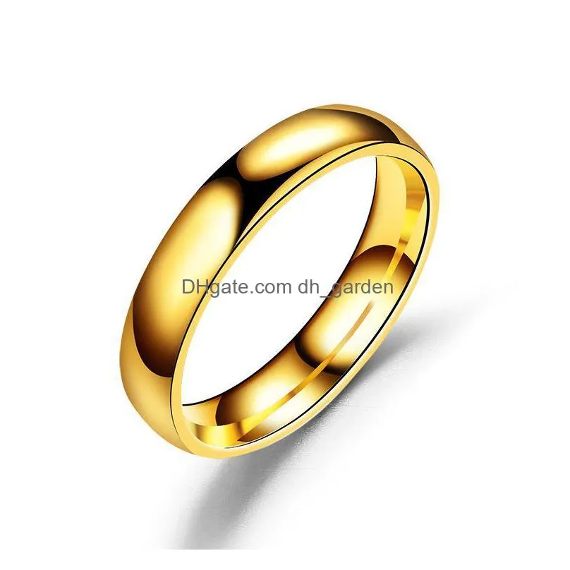 classic men stainless steel ring black solid simple vintage rings wedding bands christmas party gift jewelry
