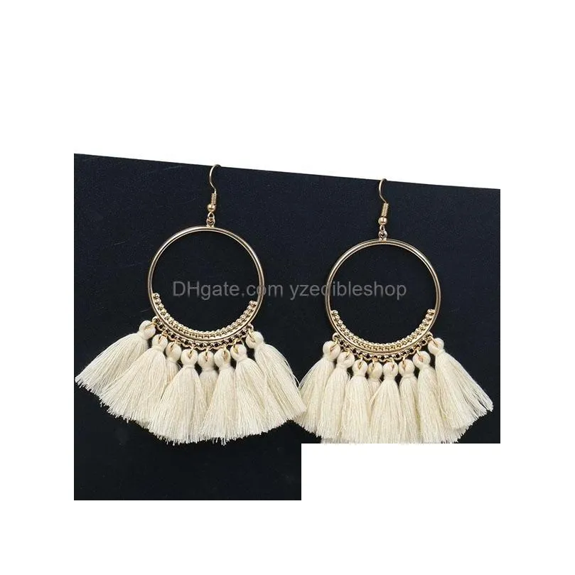 fashion jewelry womens vintage hoop tassels dangle earrings