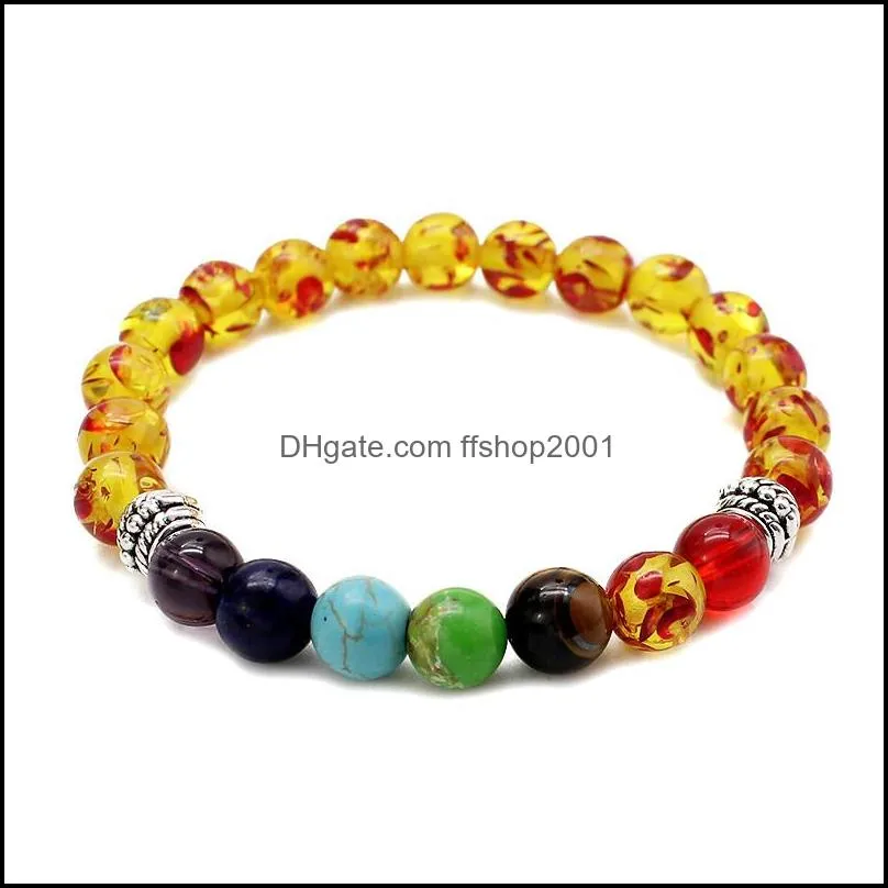 8mm natural stone 7 chakra bracelets bangles for women men yoga balance beads buddha prayer elastic bracelet valentines day jewelry