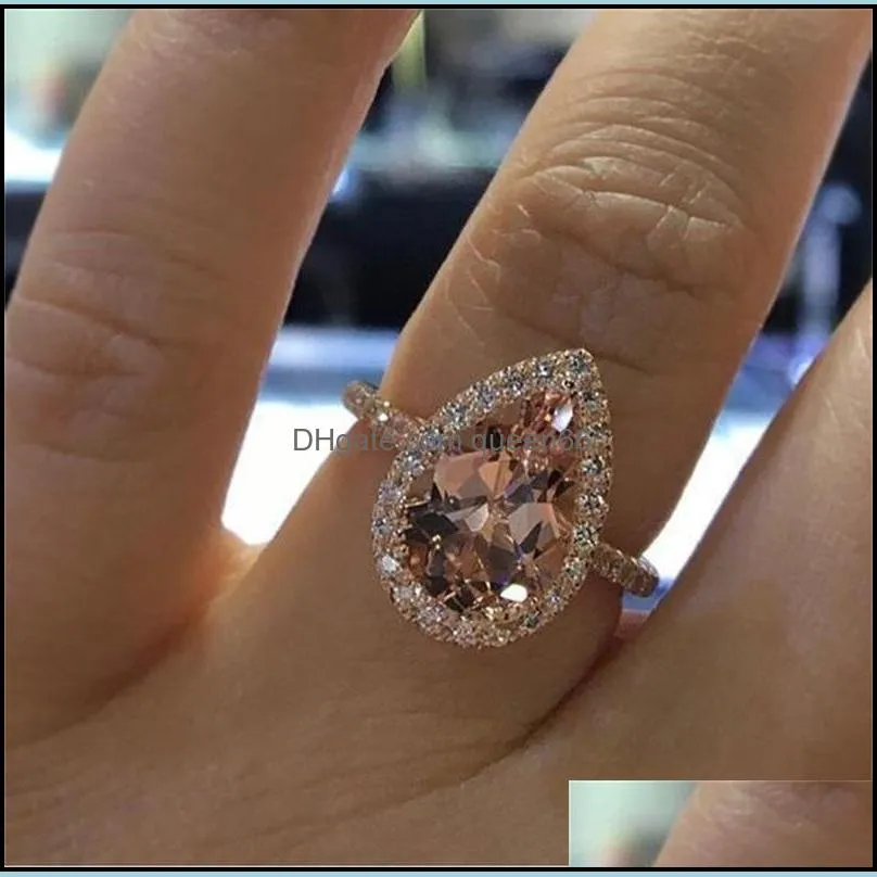 luxury womens wedding rings fashion gemstone engagement rings for women jewelry simulated diamond ring for wedding 884 q2