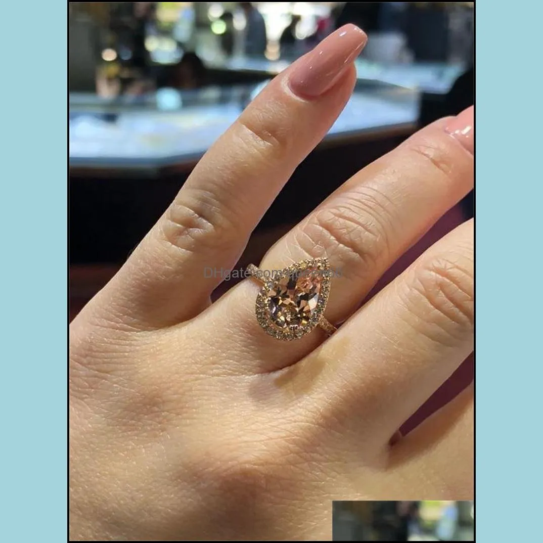 luxury womens wedding rings fashion gemstone engagement rings for women jewelry simulated diamond ring for wedding 884 q2