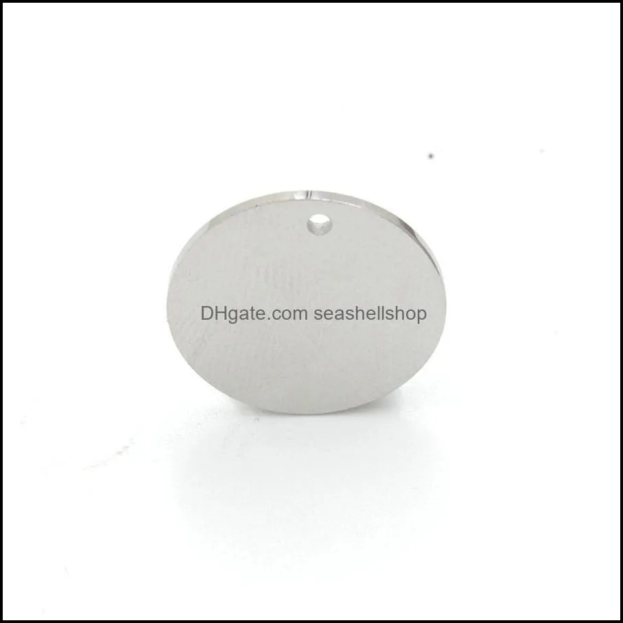 personalized blank stainless steel disctag pendant charm for necklace bracelet diy polished jewelry pedant can be engraving