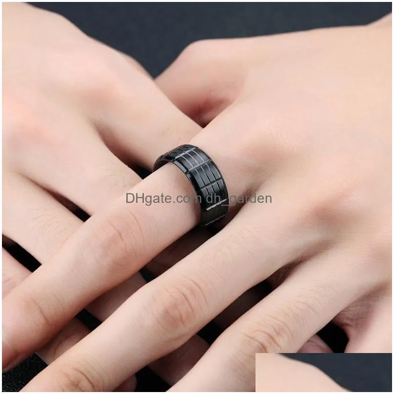 cluster rings sinleery black dragon stainless steel couple gift for women men wedding band ring 2021 trend jz227 ssk