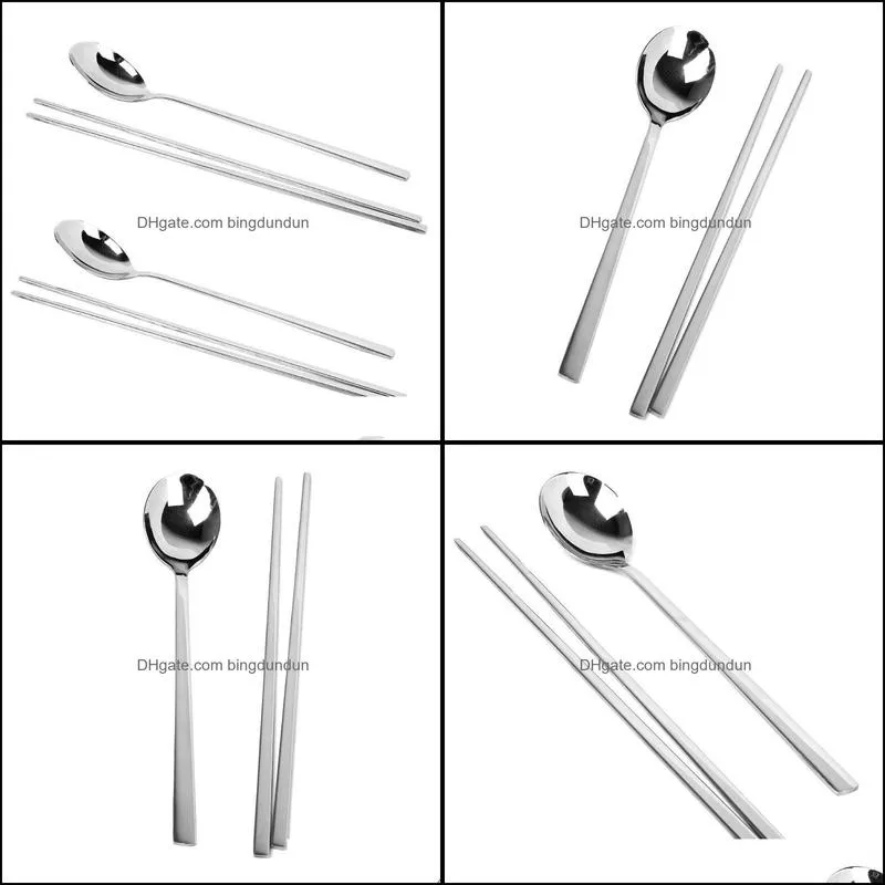flatware sets stainless steel chopsticks spoon tableware dinner party supplyflatware