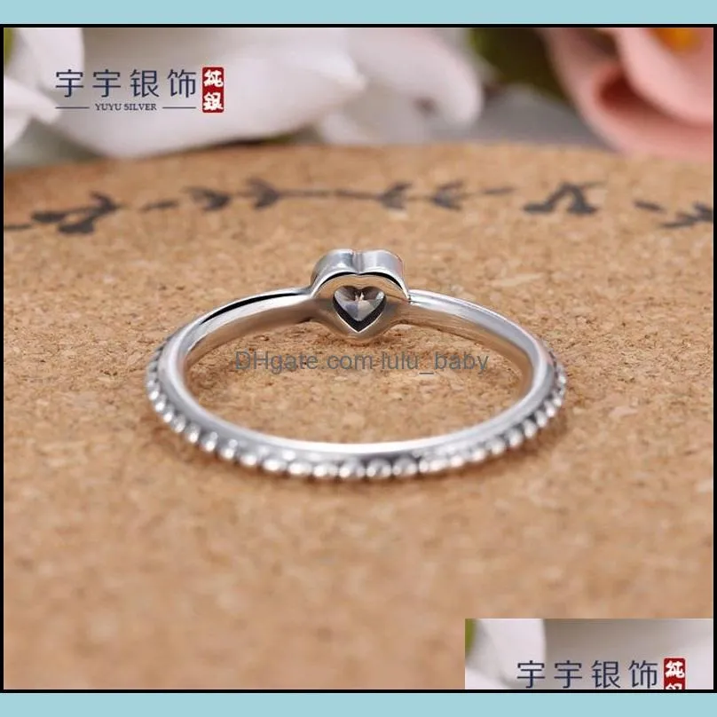 925 silver heart ring fit pandora cz anniversary jewelry for women christmas gift