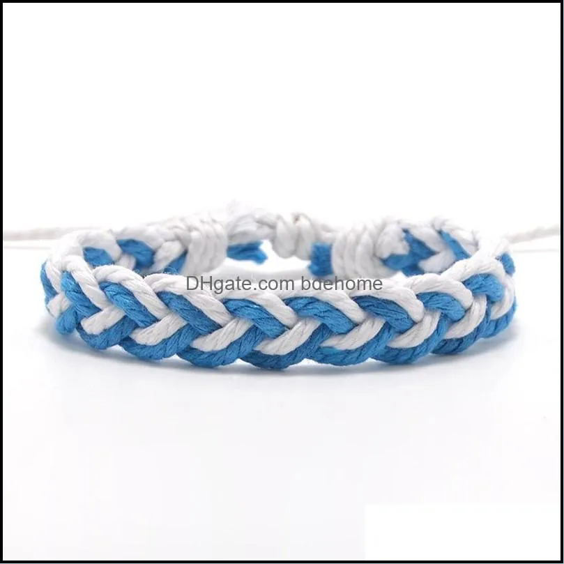 bohemian retro handmade braided bracelet multicolor string cord woven friendship couple bracelets women men b23a