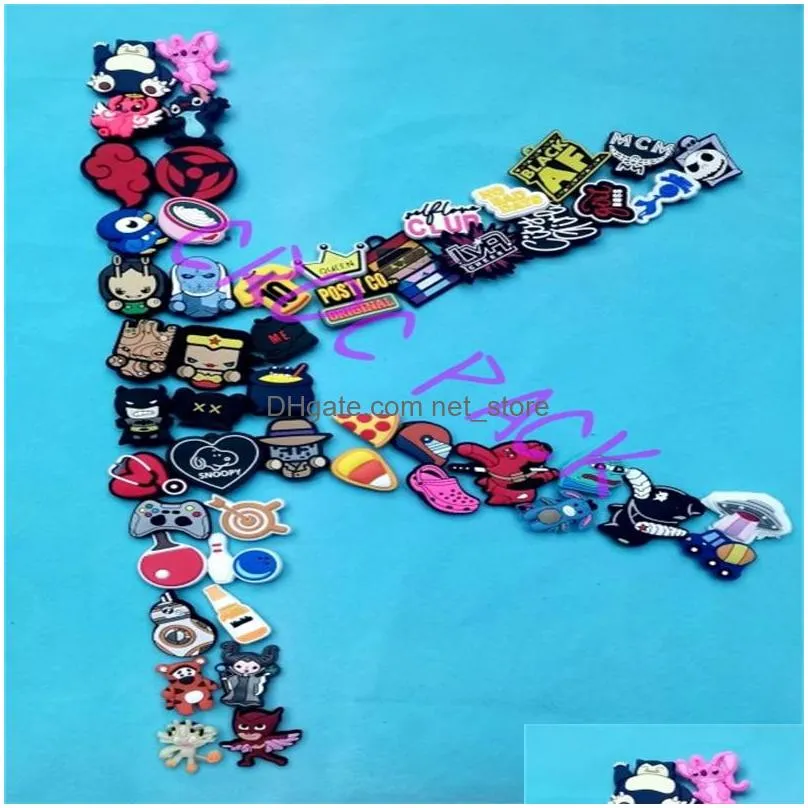 croc pack logo contains various series of shoe charms letter packages