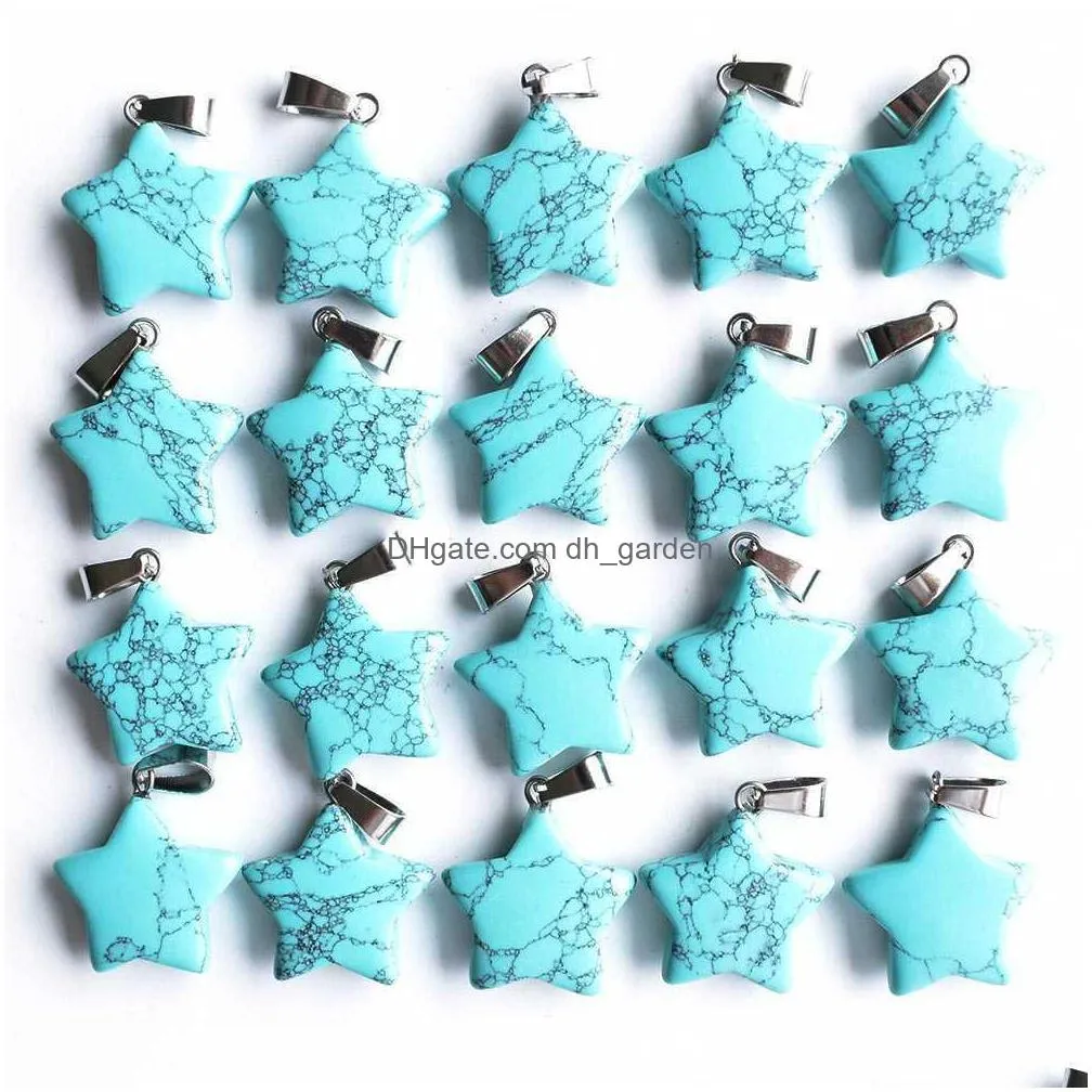 2020 ing fashion assorted natural stone amethysts star charms pendants for diy jewelry making 30pcs/lot whole