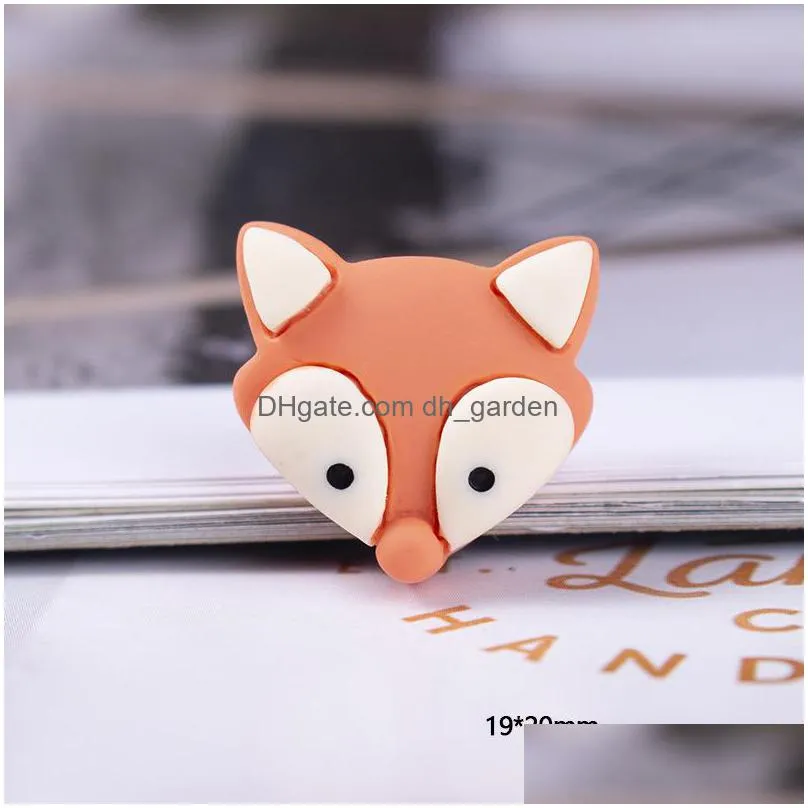 10pcs fashion cartoon animal fox owl dog frog girl resin charms for jewelry finding pendant earrings keychain accessory c432