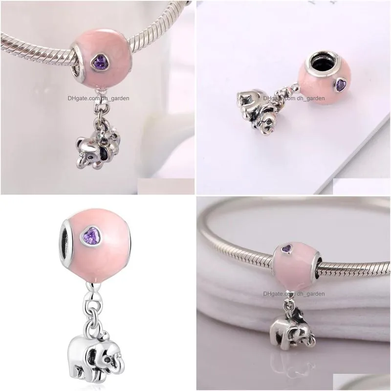 100 925 sterling charm jewelry elephant pendant enamel beads fit pandora bracelet silver accessories making for women