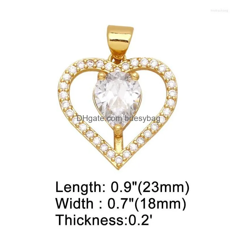 pendant necklaces ocesrio multiple color big heart for necklace copper gold plated cz hollow diy handmade jewelry making supplies