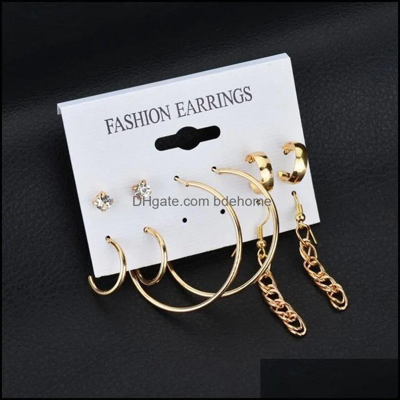 fashion women earrings set pearl studs earring for girls boho geometric round stud punk jewelry