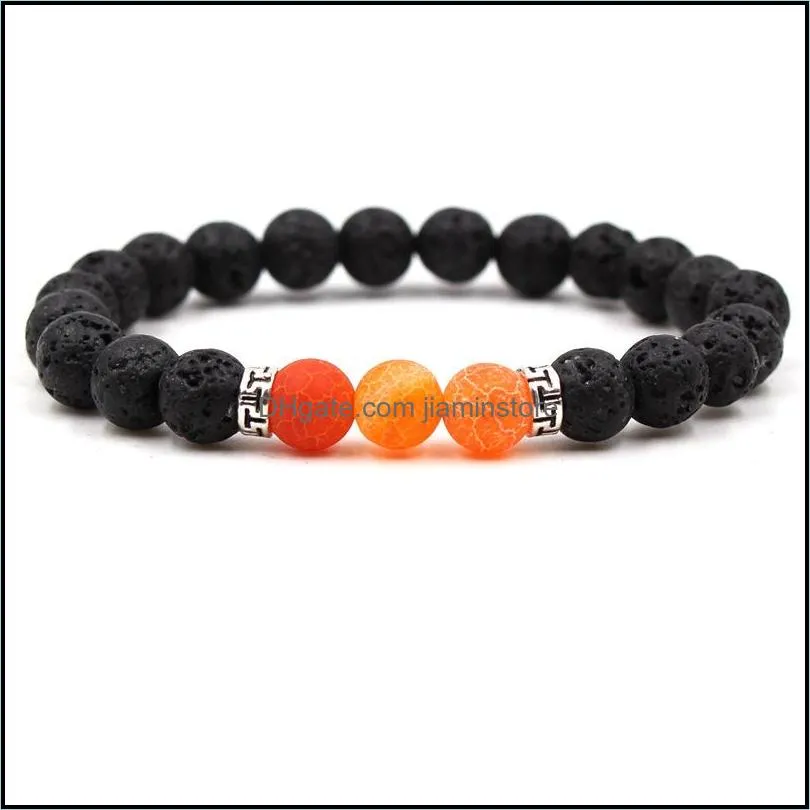 silver gold color natural black lava stone beads chakra bracelet essential oil diffuser bracelet tigers eye turquoise bracelets