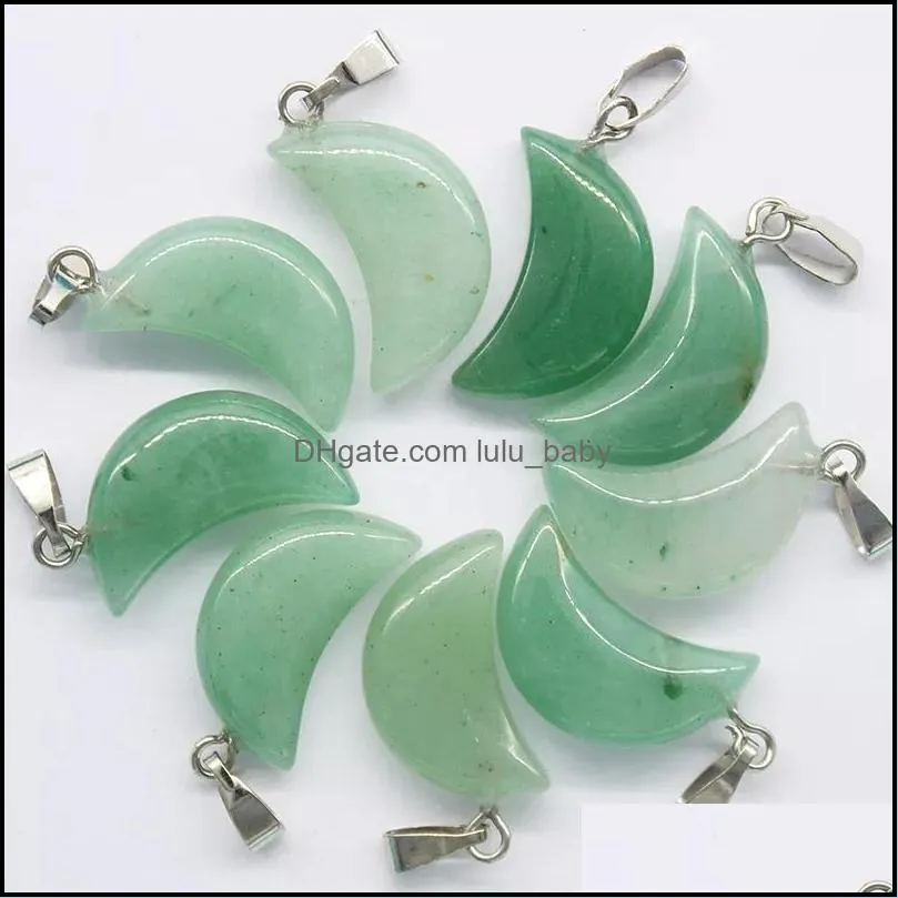 natural stone opal moon necklace healing pendants charms diy for jewelry accessories making