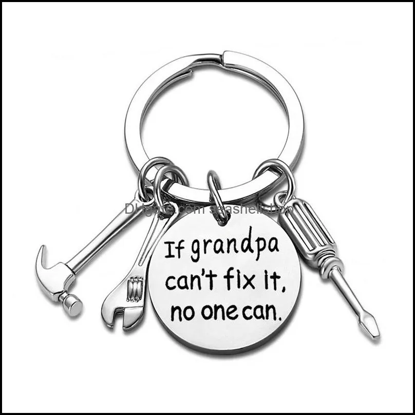 daddy key rings if dad cant fix it no one can hand tools keychain gift for papa fathers day creative father keys chain jewelry