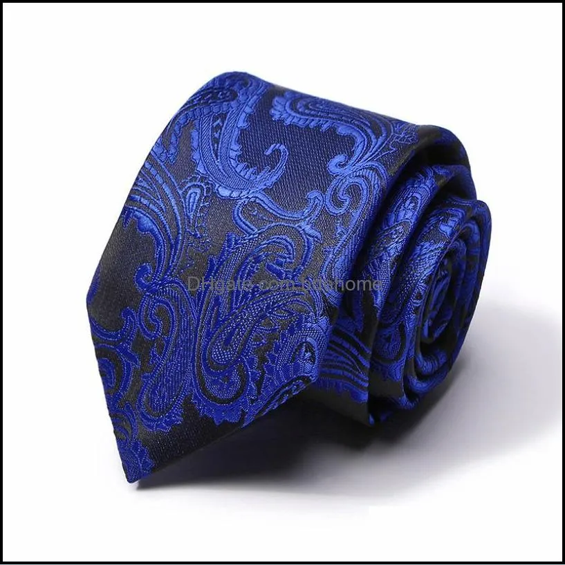 men tie classic solid color stripe flower floral 7.5cm jacquard necktie accessories daily wear cravat wedding party gift