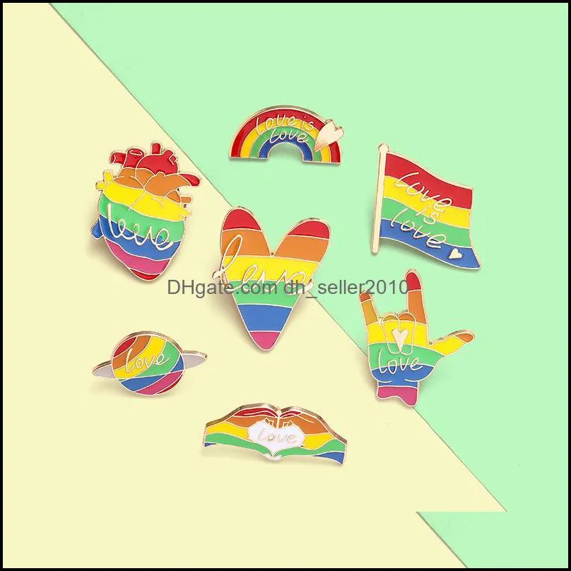 rainbow letter series brooches pin creative cartoon bifrost heart brooch metal jewelry gifts 1 8qh t2