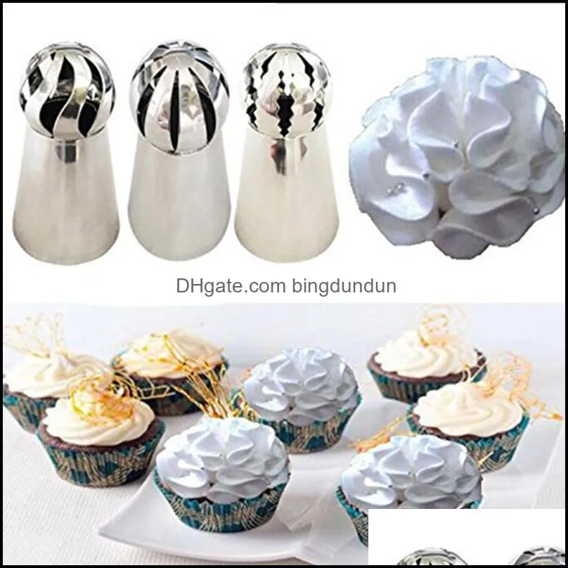 baking pastry tools 1pc russian piping nozzle sphere ball icing confectionary cupcake decorator kitchen bakeware nozzles for decorating