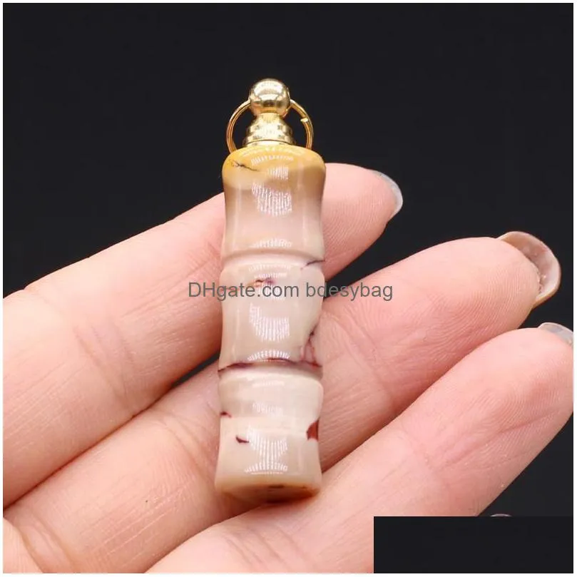 pendant necklaces natural stone perfume bottle pendants reiki heal  oil vial quartzs for fashion jewelry making diy necklace